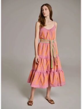 Devotion Twins Embroidered Zafiri Midi Dress OS